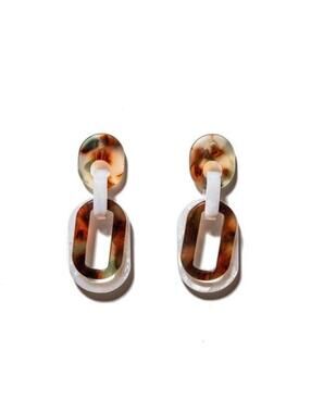 Lele Sadoughi Mini Slim Banded Oval Hoop Earrings